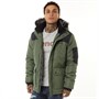 Bench Herren Tillor Parka mit Pelzbesatz Kapuze gesteppte Ripstop Khaki/Schwarz