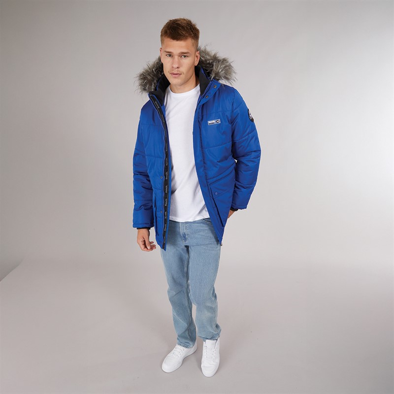 Bench Mens Koufax Padded Parka Cobalt Blue/Black