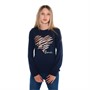 Bench T-shirt Fille Kieshanna Imprimé Cœur Marine/Or