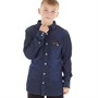 Bench Boys Brindle Long Sleeve Denim Shirt Dark Indigo