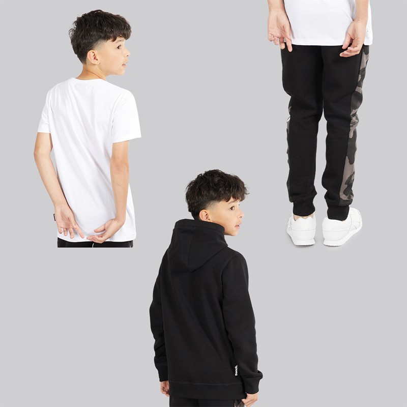 Bench Drejebukser og T-shirt-sæt til drenge, Camulet, tre pakker, hvid/sort