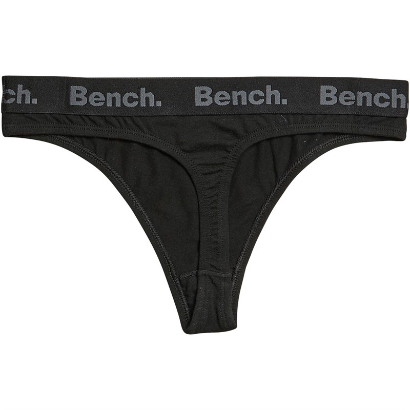 Bench Womens Dan Three Pack Thongs Black