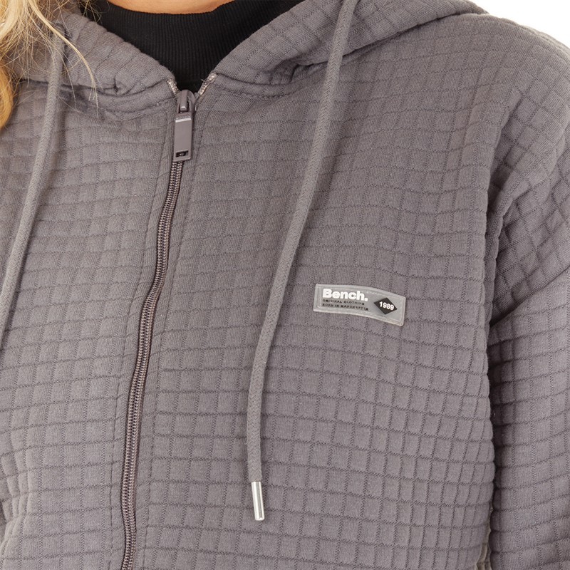 Bench Womens Tameka Zip Thru Hoodie Charcoal