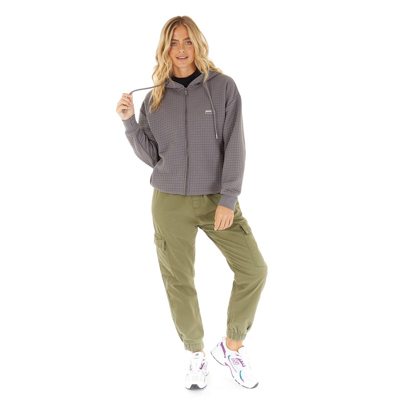 Bench Womens Tameka Zip Thru Hoodie Charcoal