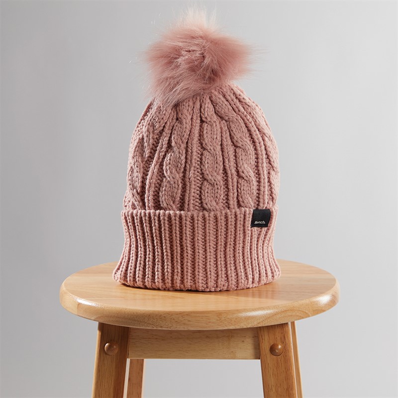 Bench Dames Ivanna Bobble Muts Stof Rose