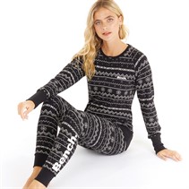 Bench Womens Soffi Loungewear Set Black Fairisle