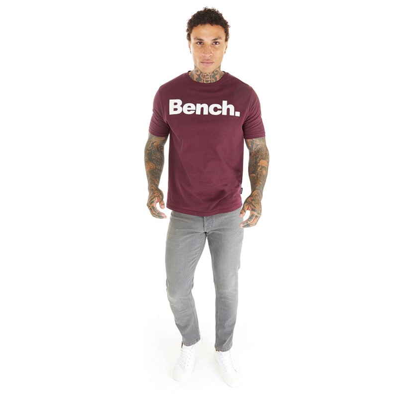 Bench Heren Leandro Spots T-shirts Bordeauxrood