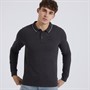 Bench Herren Telles Langarm Polo Anthrazit Melange