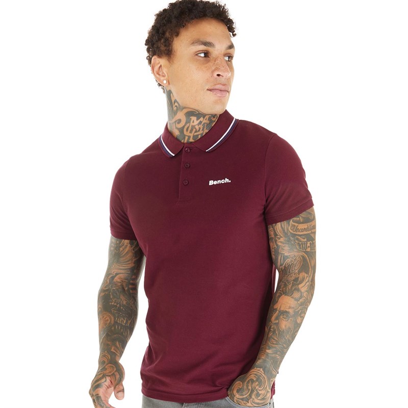 Bench Mens Gruff Polo Burgundy