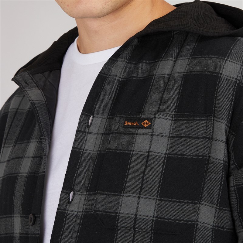 Bench Chemise Matelassée Wilkins Homme Noir/Gris à carreaux