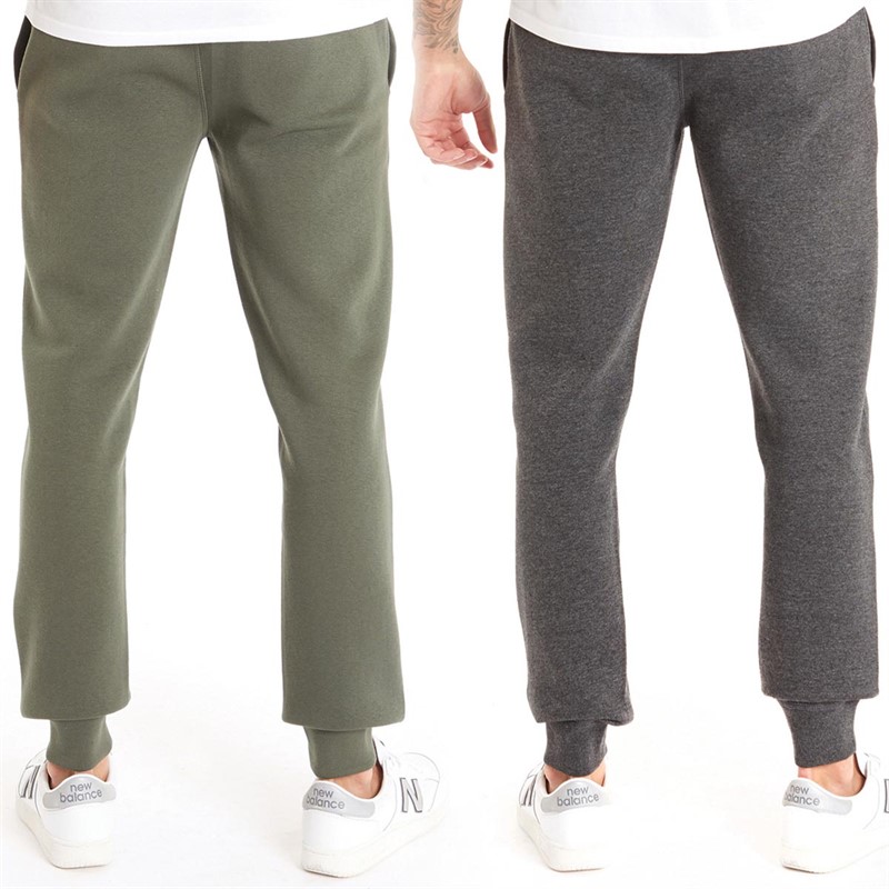 Bench Mens Dawson Two Pack Joggers Charcoal Marl/Khaki
