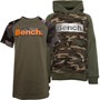 Bench Boys Omanner Hoodie And T-Shirt Set Khaki Camo/Khaki