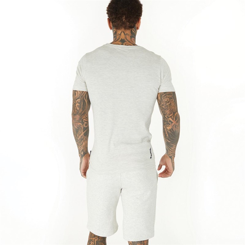 Bench Mens Ralhut T-Shirt And Shorts Set Ecru Marl