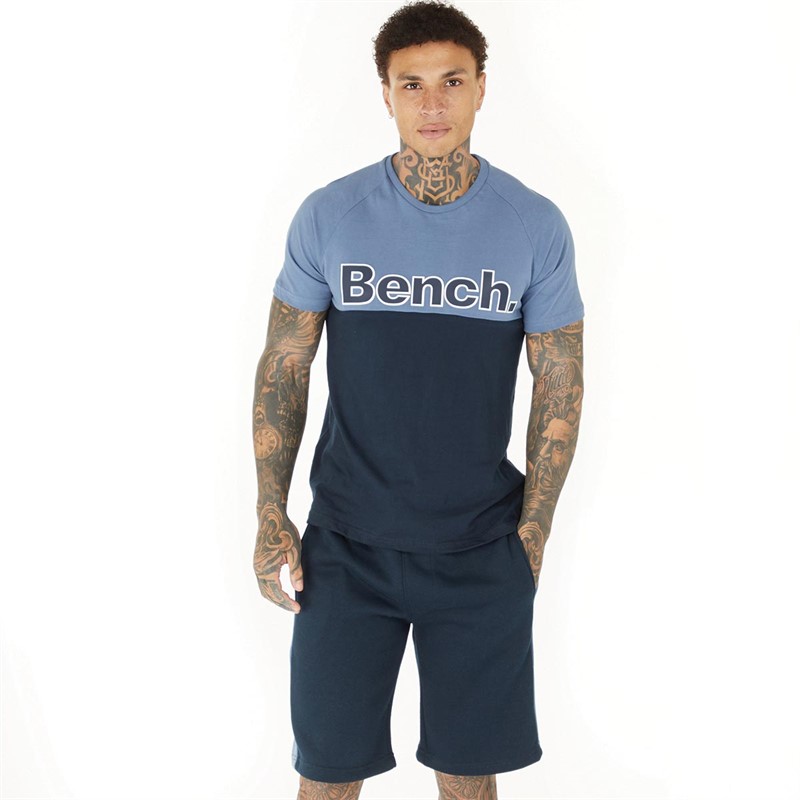 Bench Mens Maxelba T-Shirt And Shorts Set Navy