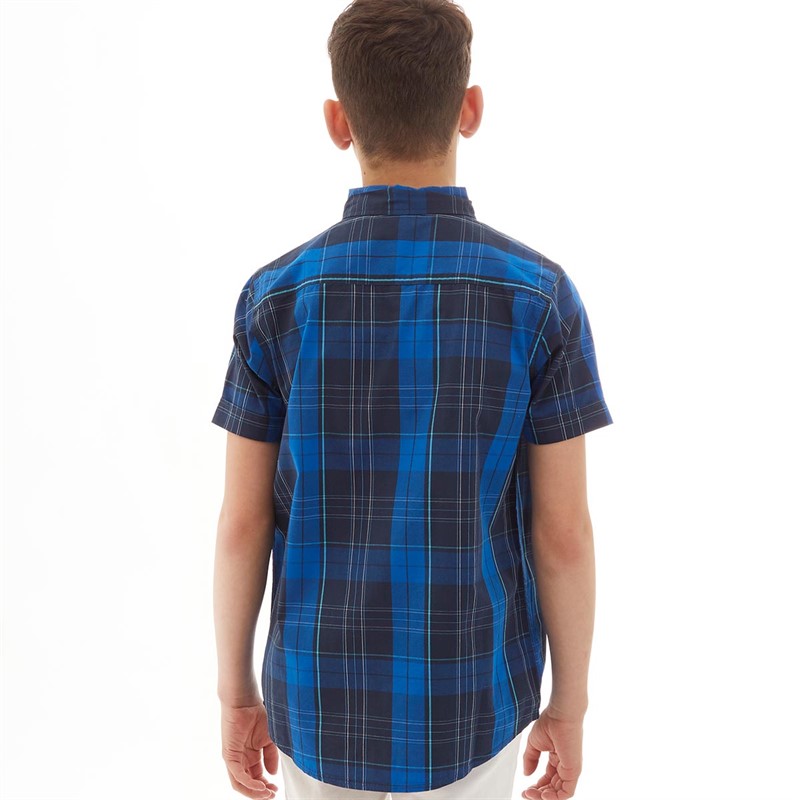Bench Boys Khari Short Sleeve Shirt Navy Check