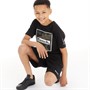 Bench Drenge Sanlo Fleece T-shirt og Shorts Sæt Sort