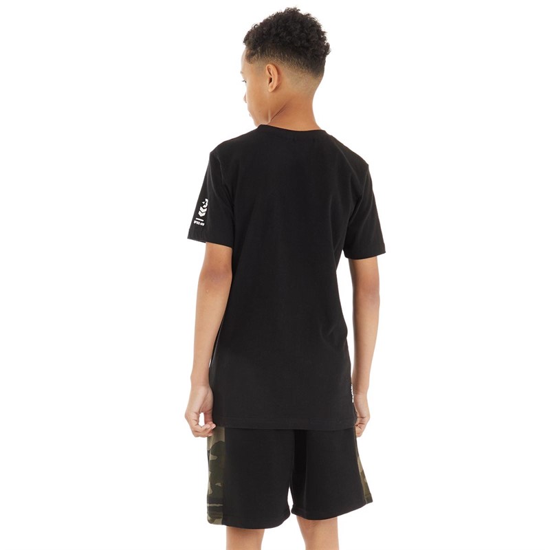 Bench Ensemble T-shirt et short en Polaire Sanlo Garçon Noir