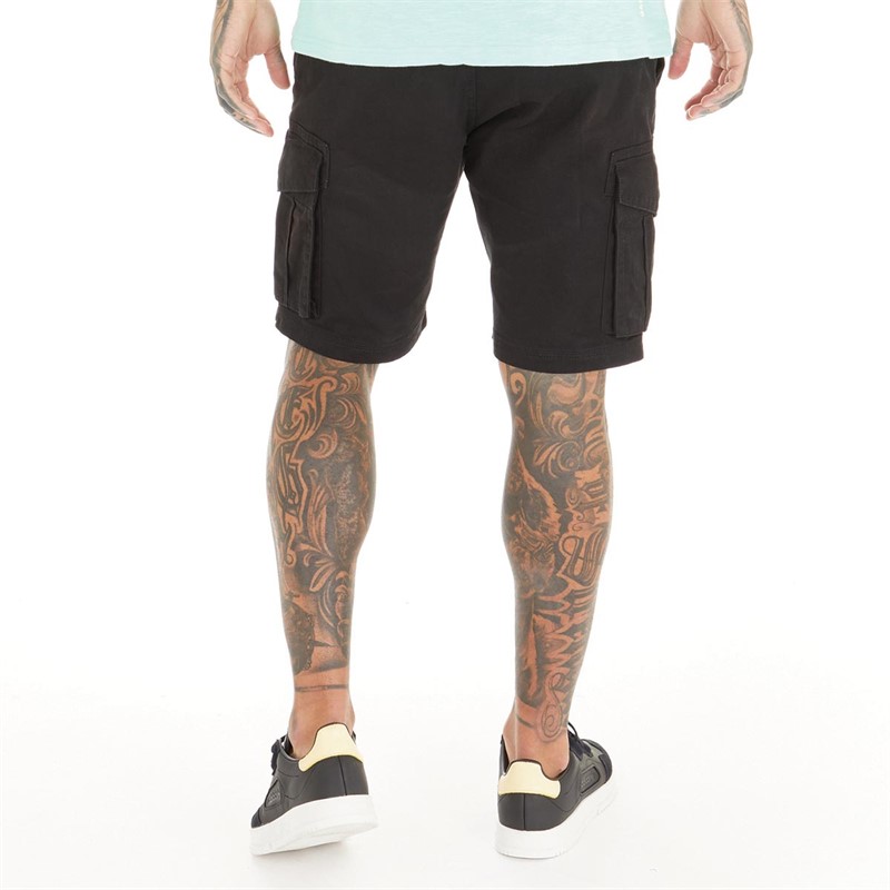 Bench Mens Belfrey Belted Cargo Shorts Black