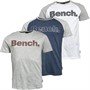 Bench Mens Swalen Three Pack T-Shirts White/Navy/Grey