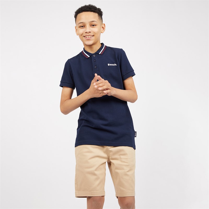 Bench Boys Trilson Polo Shirt And Chino Shorts Set Navy/Stone