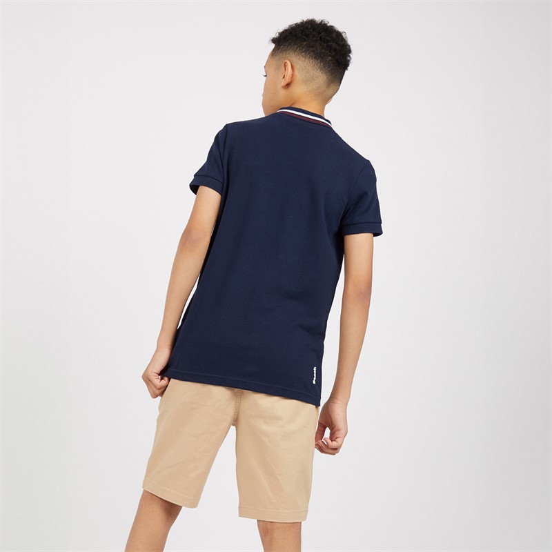 Bench Boys Trilson Polo Shirt And Chino Shorts Set Navy/Stone