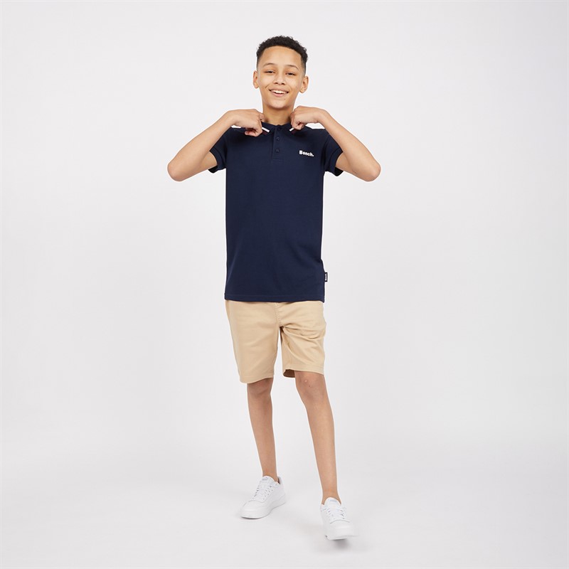 Bench Boys Trilson Polo Shirt And Chino Shorts Set Navy/Stone