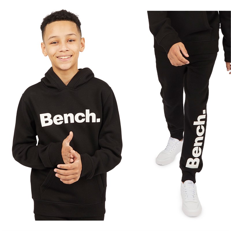 Bench Boys Judoon Hoodie Joggers And Gilet Set Black