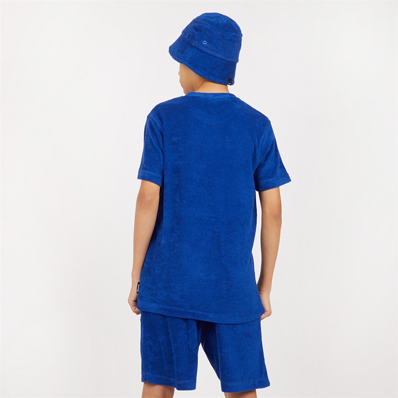 Bench Jongens Lazaka badstof T-shirt, short en hoed set kobaltblauw