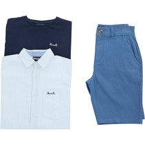 Bench T-shirt met korte mouwen Jongens Werter en chino short set wit/navy/denim