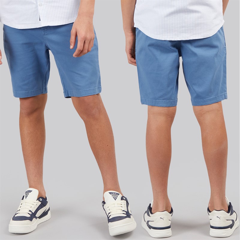 Bench Boys Werter T-Shirt Short Sleeve Shirt And Chino Shorts Set White/Navy/Denim