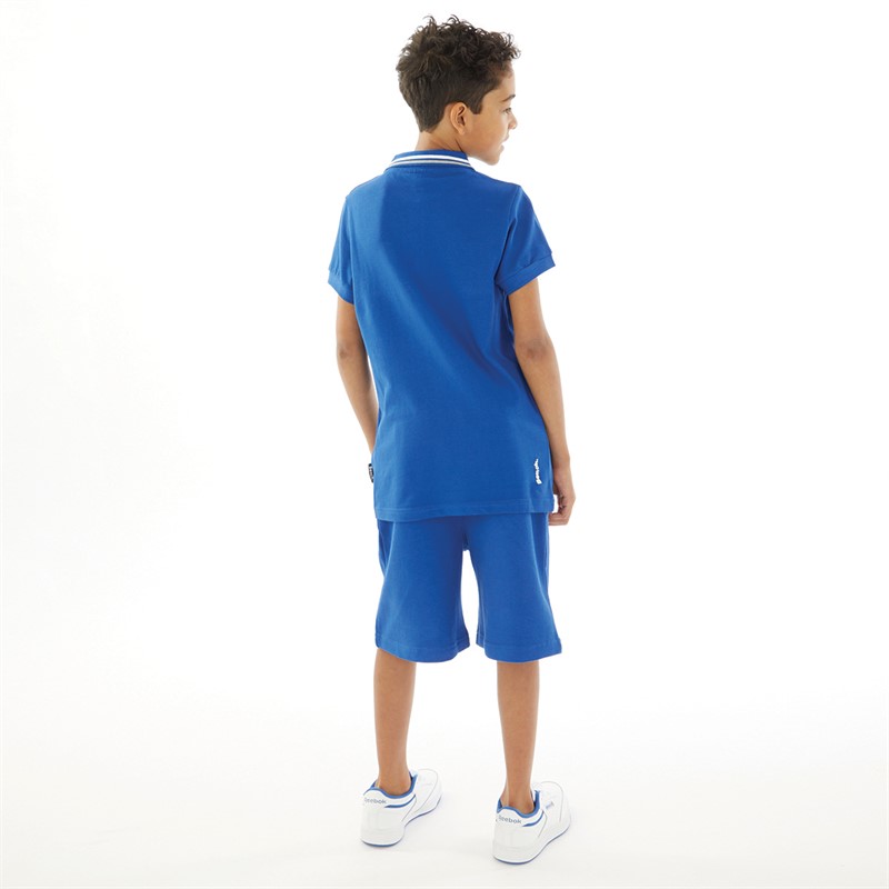 Bench Jongens Gruffyn Polo en Shorts Set Kobaltblauw