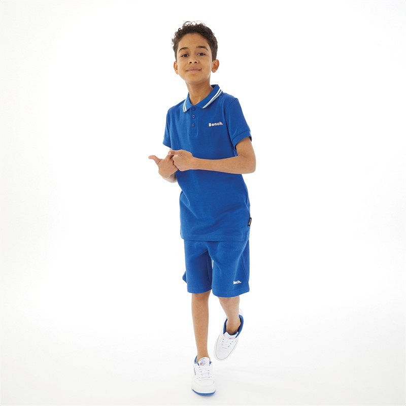 Bench Jongens Gruffyn Polo en Shorts Set Kobaltblauw