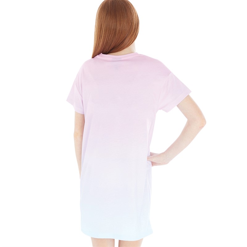 Bench Girls Elleri Gradient Text Print T-Shirt Dress Pink/Purple/Blue Fade