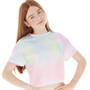 Bench Mädchen Caelum Bedrucktes Batik Cropped T-Shirt Mehrfarbig Pastell Batik