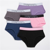 Bench Girls Tulip Five Pack Briefs Charcoal/Pink/Navy/Black/Purple