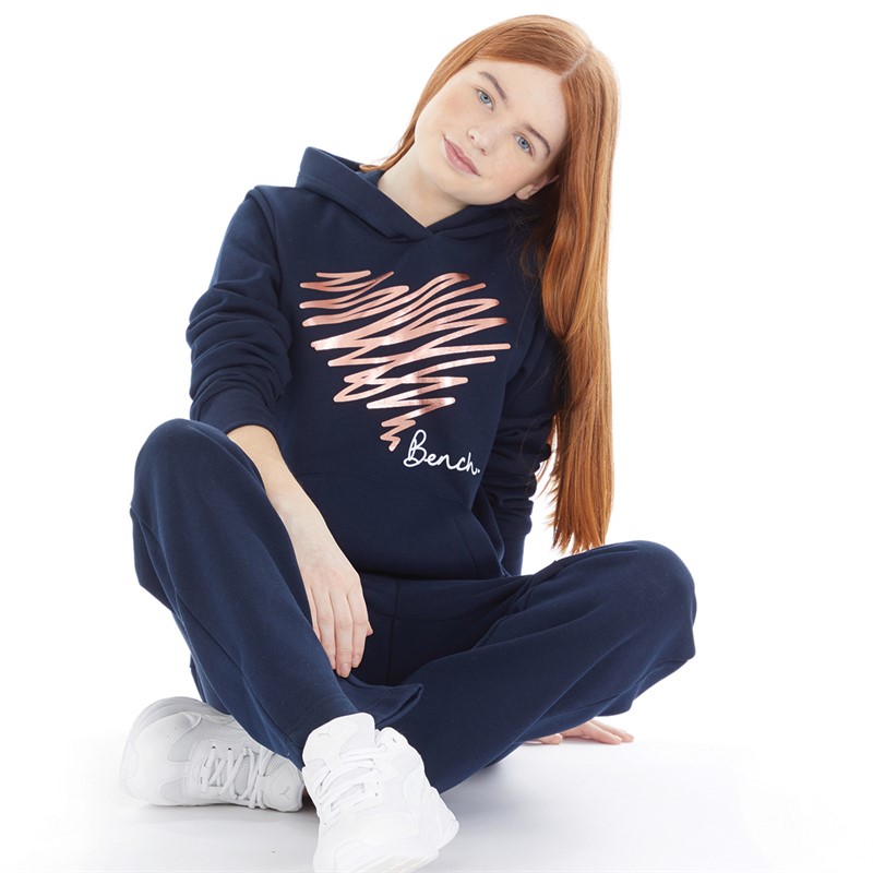 Girls navy blue tracksuit online