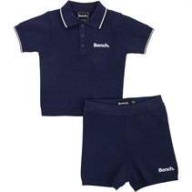 Bench Jongens Trui Brei Polo en Shorts Set Marineblauw