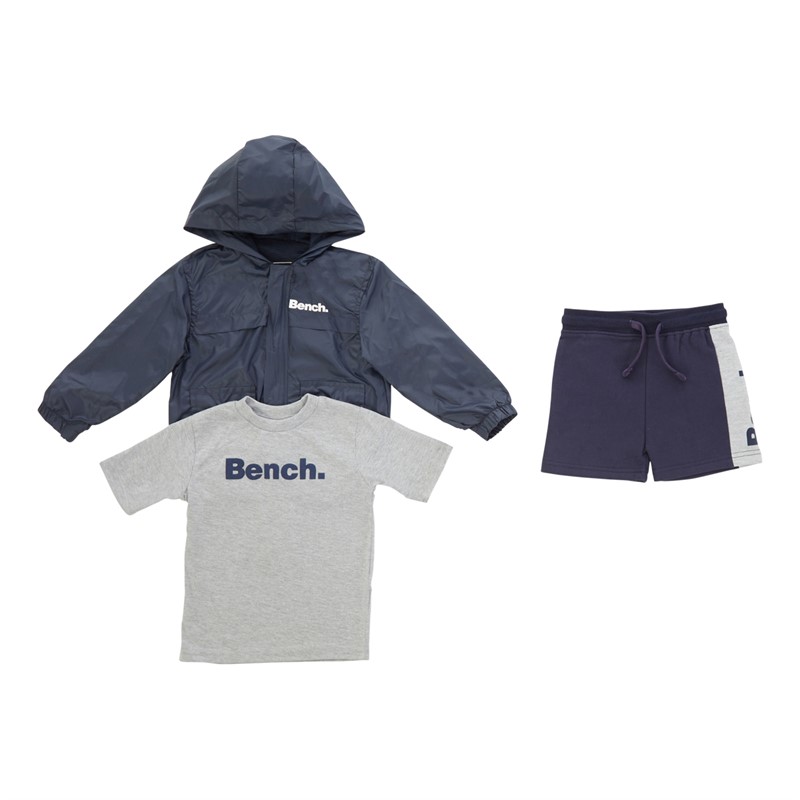 Bench Boys Windcheater T-Shirt And Shorts Set Navy