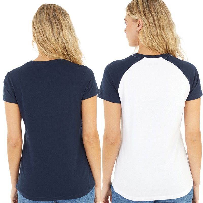 Bench Womens Nerissa Two Pack T-Shirts White/Navy