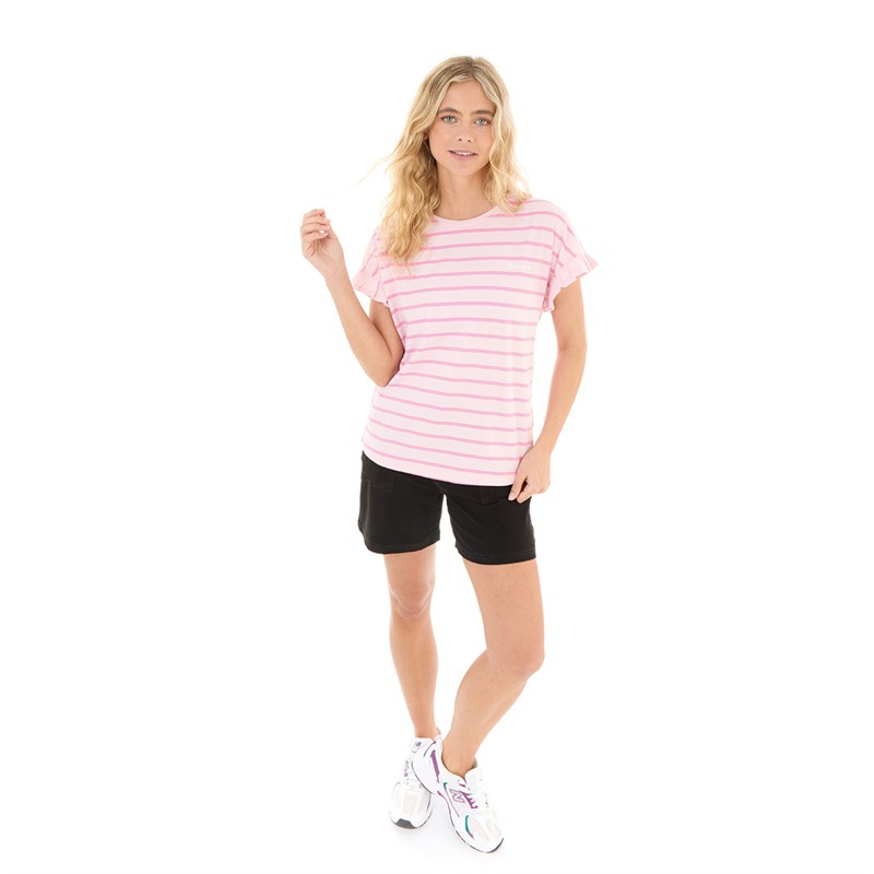 Bench Womens Velmina T-Shirt Pink Stripe