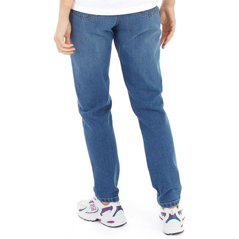 Bench Womens Stevie Mom Jeans Mid Blue