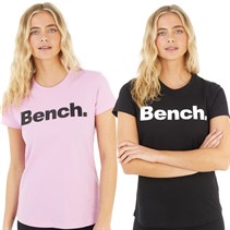 Bench T-Shirts Damen Grammen 2er-Pack Fondant Rosa/Schwarz