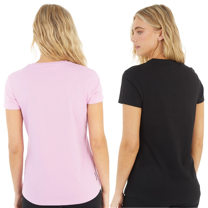 Bench Womens Grammen Two Pack T-Shirts Fondant Pink/Black