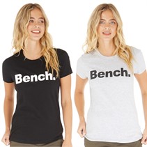 Bench Womens Grammen Two Pack T-Shirts Charcoal/White