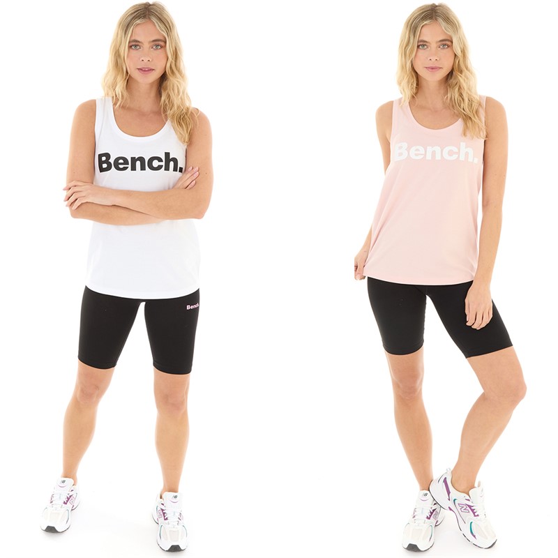 Bench Womens Felia Two Pack Vests White/Pink