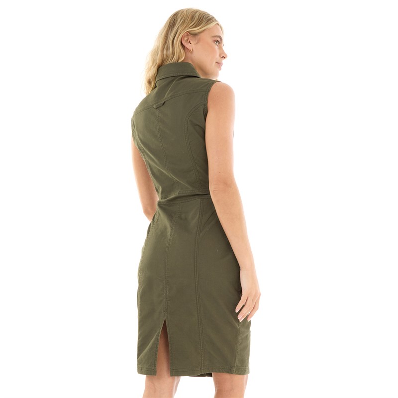 Bench Womens Menti Cargo Dress Khaki