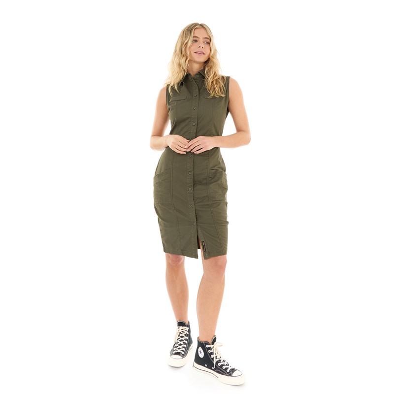 Bench Womens Menti Cargo Dress Khaki