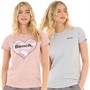 Bench Damen Xanthia T-Shirts Zweierpack Hell Staubiges Rosa/Grau Melange
