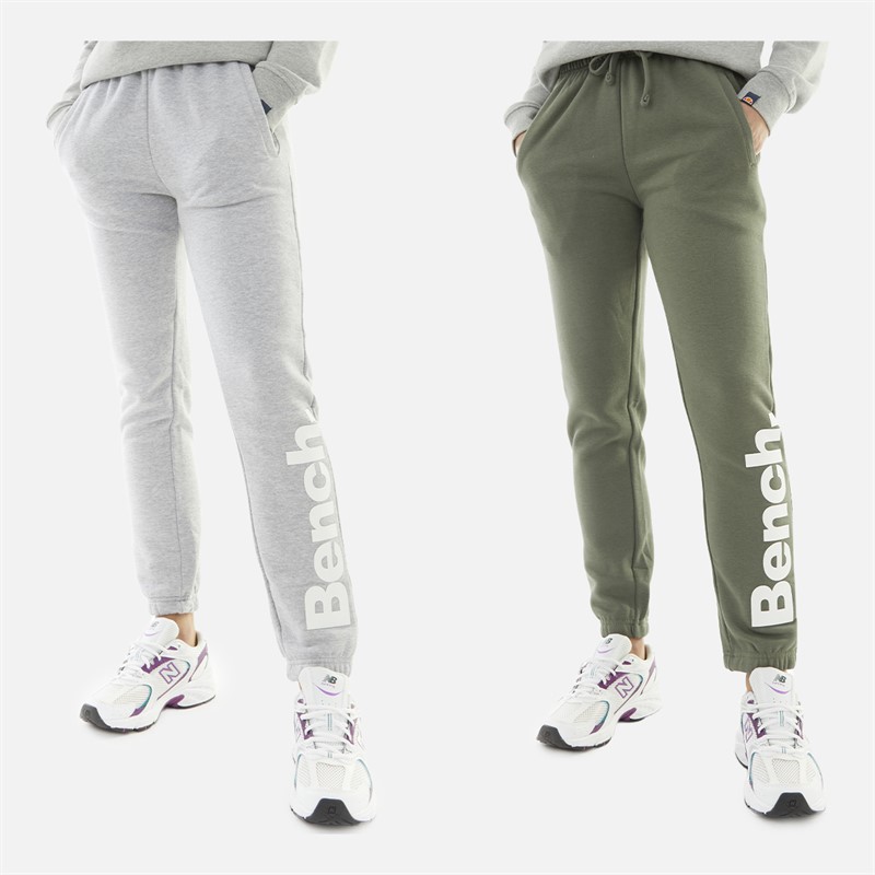 Bench Womens Belinda Two Pack Joggers Khaki Ash/Grey Marl