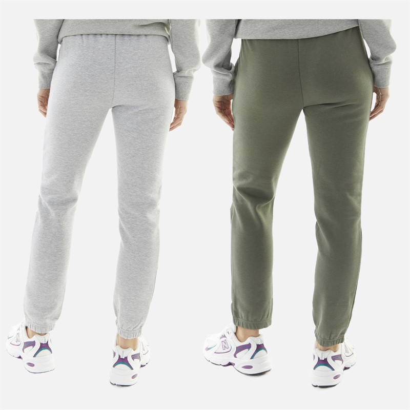 Bench Womens Belinda Two Pack Joggers Khaki Ash/Grey Marl